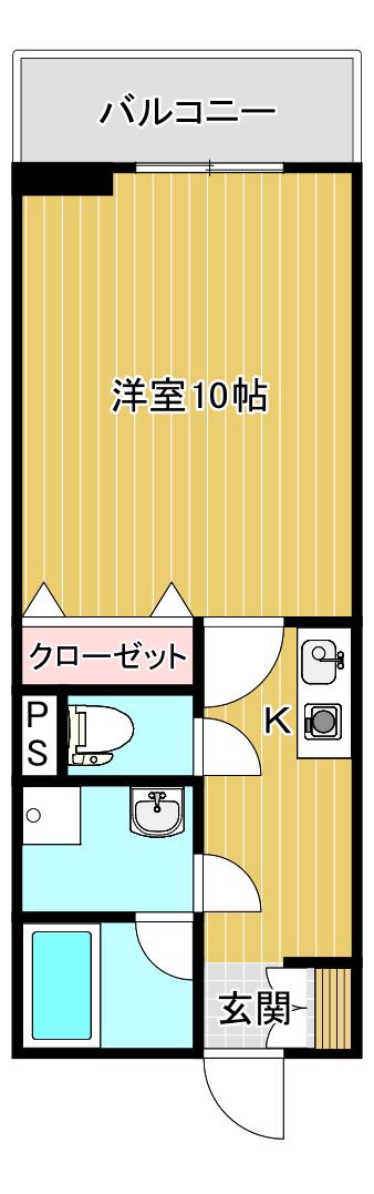 ロイヤルパレス上所I(1K/4階)の間取り写真