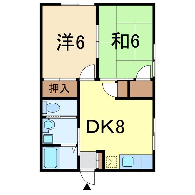 サントピア(2DK/2階)の間取り写真