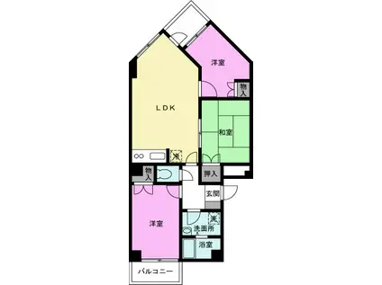 ファミールロジュマン南越谷(3LDK/2階)の間取り写真