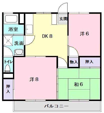 黒沢マンション(3DK/2階)の間取り写真