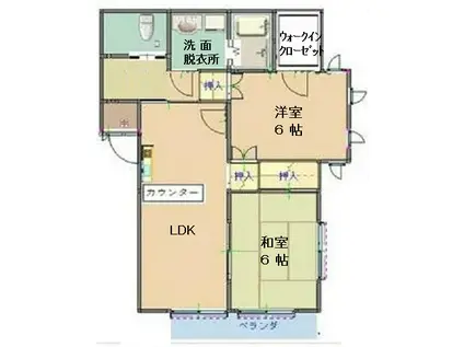 シャルム栗原A棟(2LDK/1階)の間取り写真