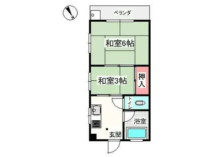 美津和ビル(2K/4階)の間取り写真