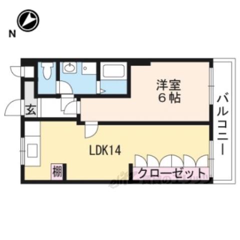 ミックマックシックス(1LDK/2階)の間取り写真