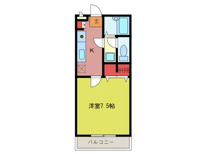 ジオックス500(1K/1階)の間取り写真