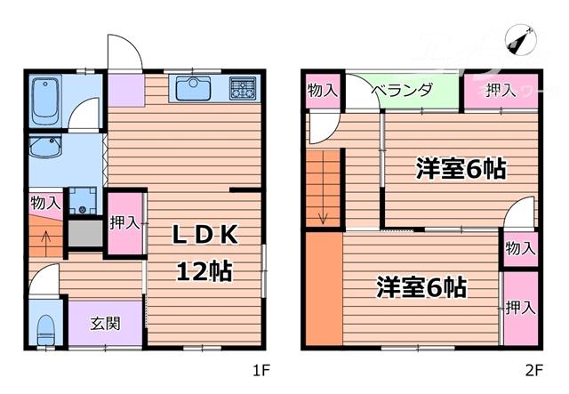 下村ハウス(3DK/1階)の間取り写真