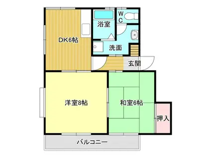 サンシャイン(2DK/1階)の間取り写真