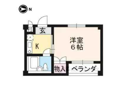 アーベインハウス(1K/1階)の間取り写真