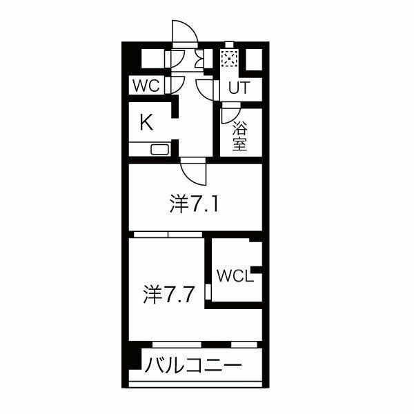 THE MUSIC COURT(2K/4階)の間取り写真