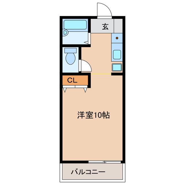 青柳ヒルズ(ワンルーム/2階)の間取り写真