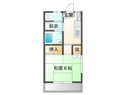 カサデムーンパートI・II(1K/2階)の間取り写真