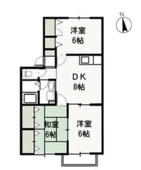 エルハイムIII(3DK/2階)の間取り写真