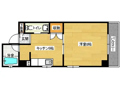 ネスト・K(1K/4階)の間取り写真