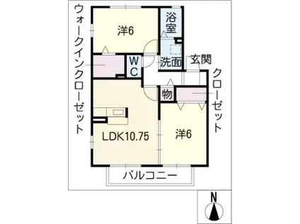 ファミール.S(2LDK/2階)の間取り写真