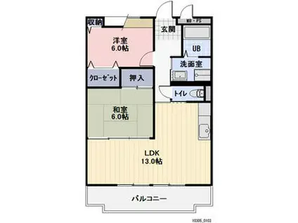 S.D.VILLAGE(2LDK/2階)の間取り写真