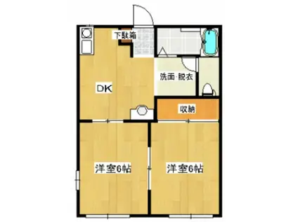 メゾンオレンジB(2DK/2階)の間取り写真