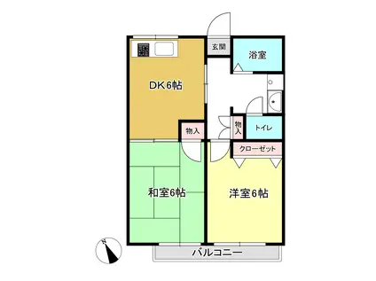 MTハイツII(2DK/2階)の間取り写真
