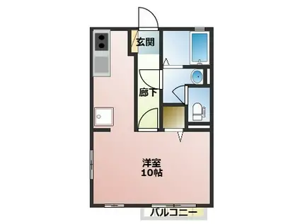 フォーローゼ(ワンルーム/1階)の間取り写真