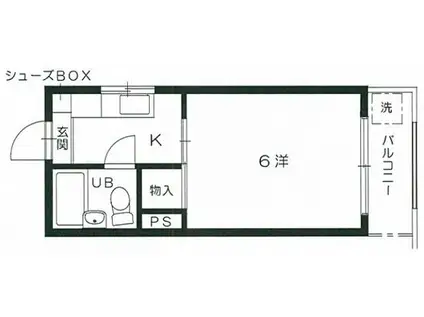 SUNNY 長束(1K/2階)の間取り写真