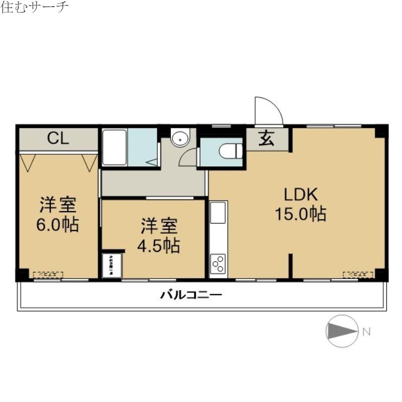 メゾン三幸(2LDK/7階)の間取り写真