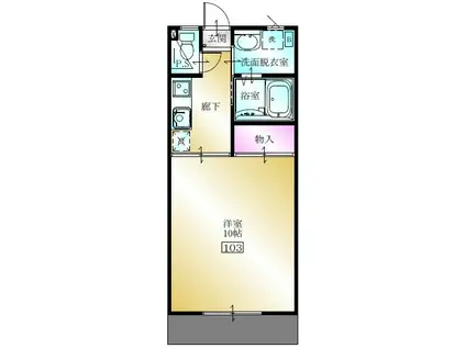 オーパス・ワン(1K/1階)の間取り写真