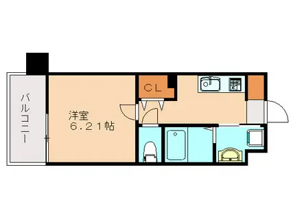 RUPIEレジデンス九大学研都市II(1K/2階)の間取り写真