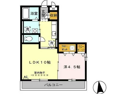 ロイヤルナイン(1LDK/1階)の間取り写真