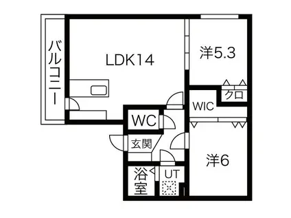 GRANEIGE YAMAHANA(2LDK/4階)の間取り写真