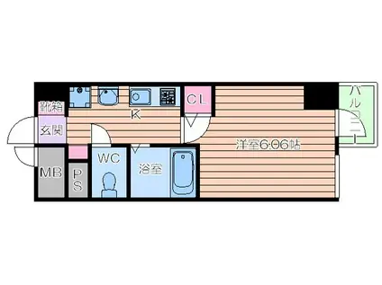 大阪 PRESTIGE ACCOMMODATION(1K/12階)の間取り写真