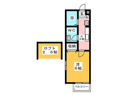 ブリオ横浜II(1K/1階)の間取り写真