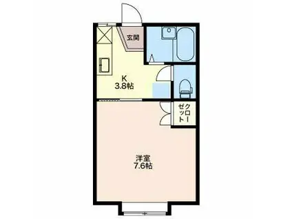 コーポ小針(1K/3階)の間取り写真