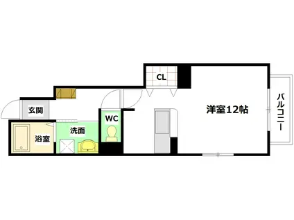 プラムフィールド(ワンルーム/1階)の間取り写真