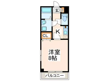 サウス清香(1K/5階)の間取り写真