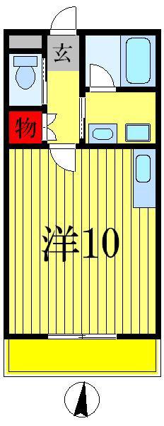 KIARAシティ(ワンルーム/1階)の間取り写真
