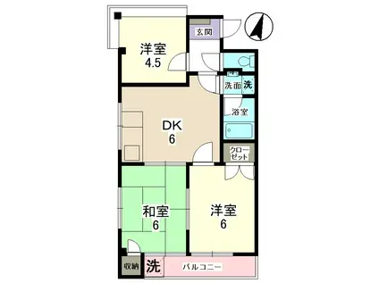 ベラウッド可児(3DK/2階)の間取り写真