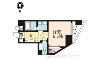 グラマシー京都(1K/2階)の間取り写真