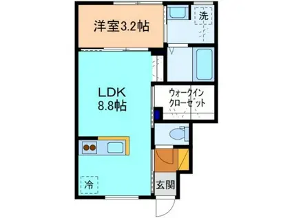 サン・ステージ今泉B棟(1LDK/1階)の間取り写真