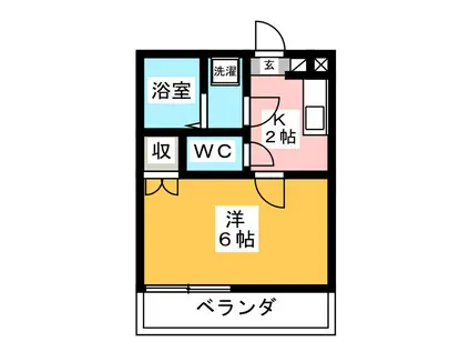 メイビル・厚木(1K/2階)の間取り写真