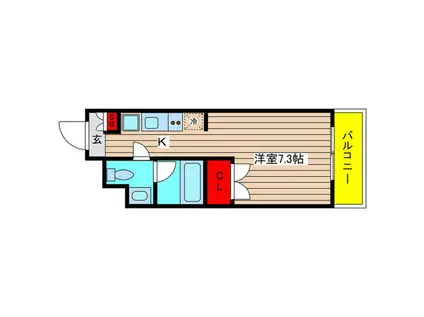 グランデ六番町(1K/1階)の間取り写真