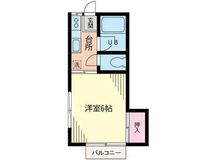 コーポ倉田(1K/2階)の間取り写真
