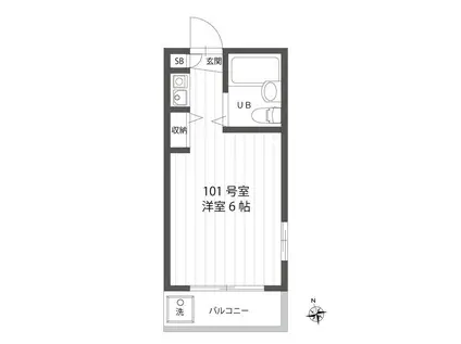 シュロスつつじヶ丘(ワンルーム/1階)の間取り写真