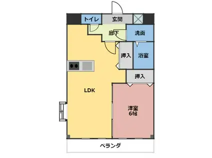 メゾンド・ルミエール(1LDK/3階)の間取り写真