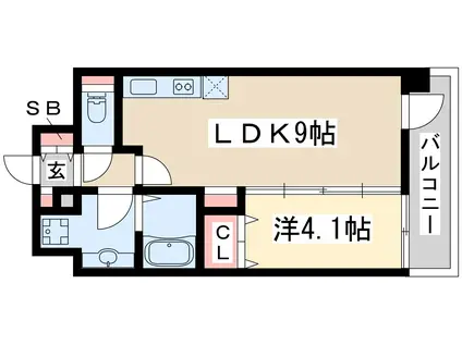 アドバンス新大阪ウエストゲート2(1LDK/9階)の間取り写真