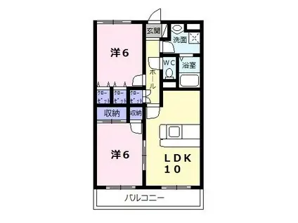 エスポワールM(2LDK/2階)の間取り写真
