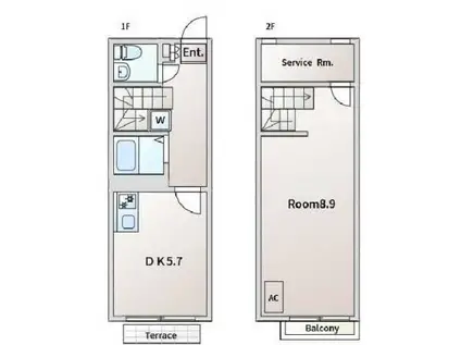 T&M船堀(1SDK/1階)の間取り写真