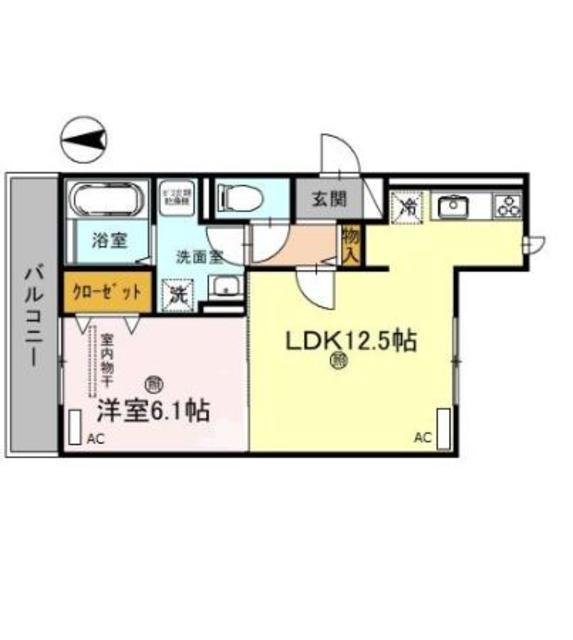 スペチアーレ巽中 D棟(1LDK/2階)の間取り写真