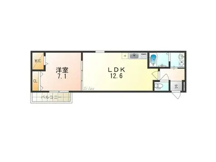 フジパレス堺浜寺石津II番館(1LDK/2階)の間取り写真