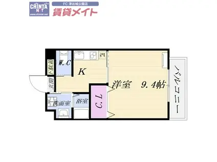 ルラシオン江戸橋(1K/6階)の間取り写真