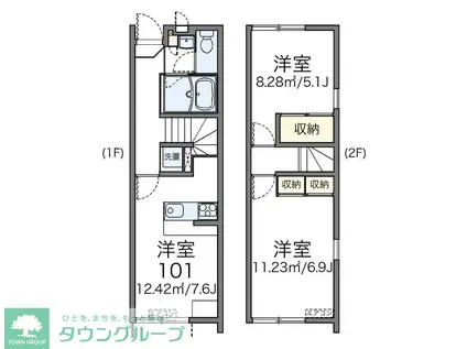レオパレスグレシア(2DK/1階)の間取り写真