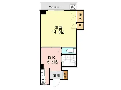 HELLO水前寺(1DK/3階)の間取り写真