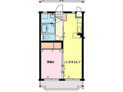 エアフォルク II(1LDK/3階)の間取り写真